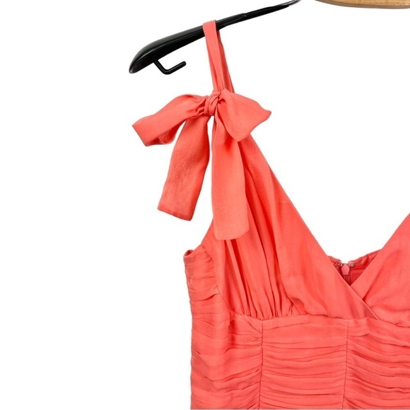 Sandra Angelozzi Coral Silk Midi Dress Size 36/S - Picture 4 of 8